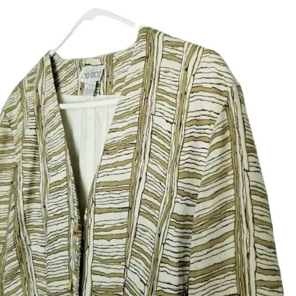 Pia Rucci vintage 80s? Blazer jacket womens Medium linen‎ blend Mark's on cuff - Picture 13 of 13